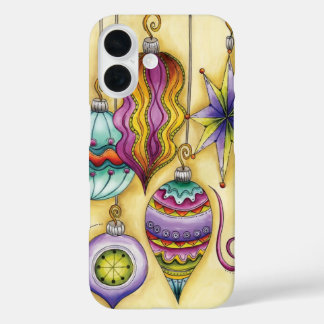 Beautiful Glass Colorful Christmas Ornaments iPhone 16 Case