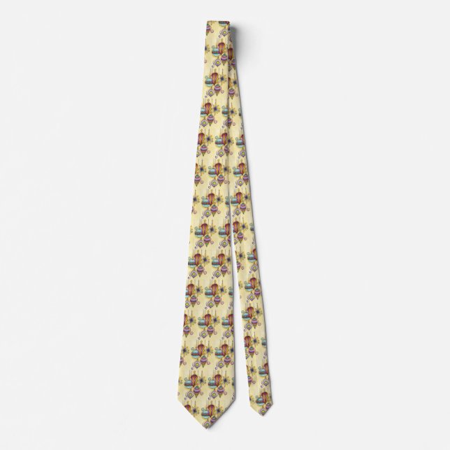 Beautiful Glass Colorful Christmas Ornaments Neck Tie (Front)