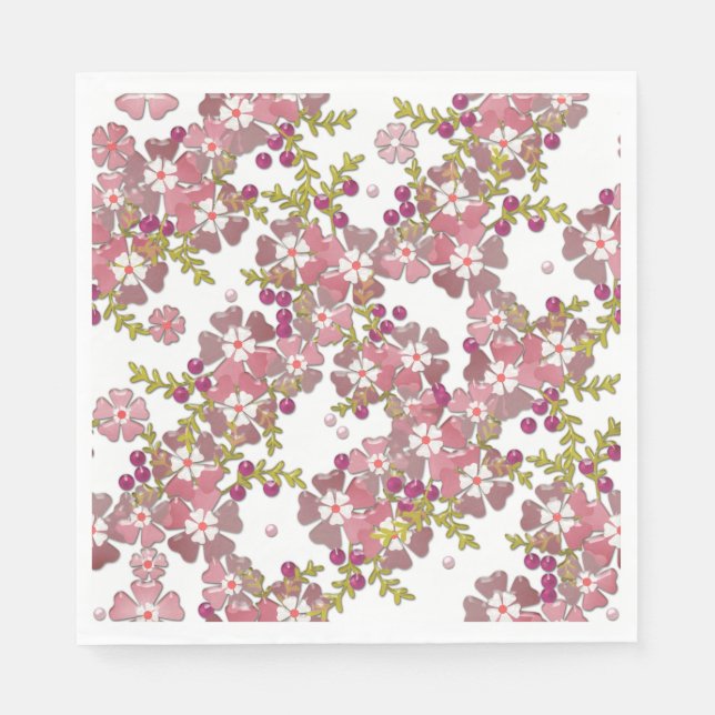 Beautiful glass flowers , paper napkins (Front)