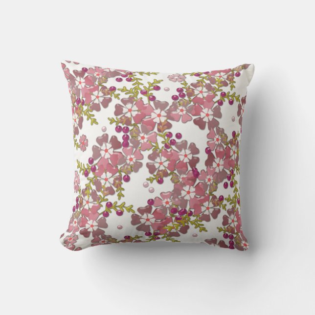 Beautiful glass flowers throw pillow (Front)
