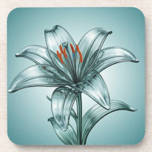 Beautiful Glass Lily Beverage Coaster