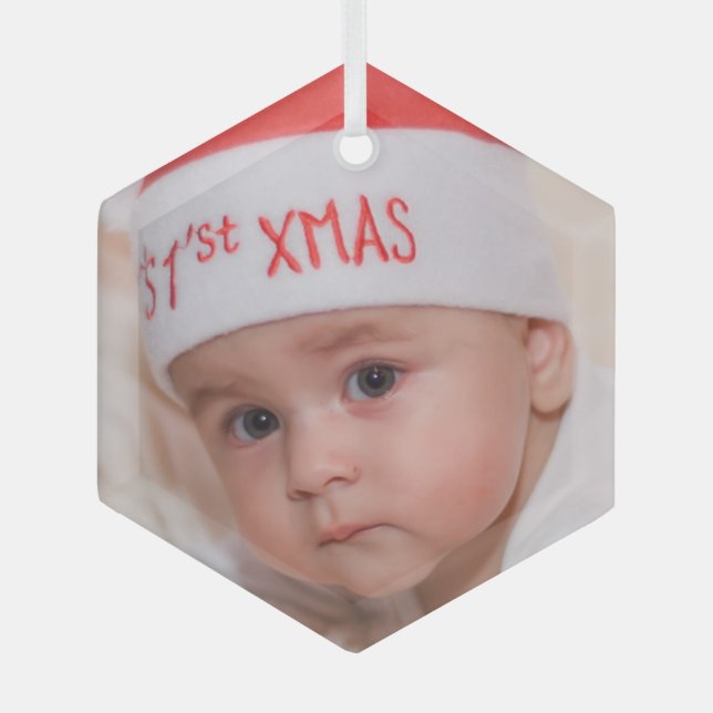 Beautiful Glass Photo Christmas Ornament (Front)