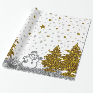 Beautiful glitter New Year on white Wrapping Paper