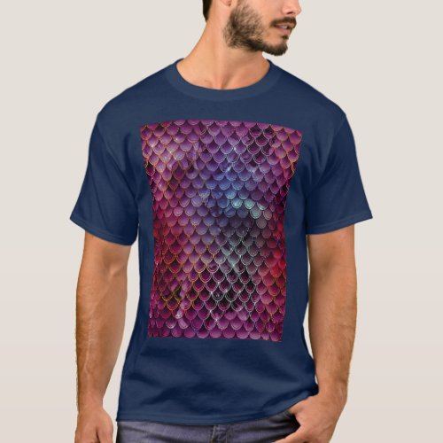 Beautiful Glittering Mermaid Scales T_Shirt