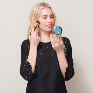 Beautiful Glittery Blue Music Note Treble Clef Compact Mirror