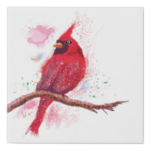 Beautiful Glittery Watercolor Bird