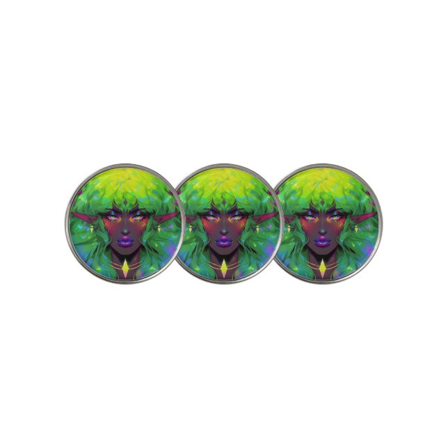 Beautiful Glorious Elven Queen Golf Ball Marker (3 Up)