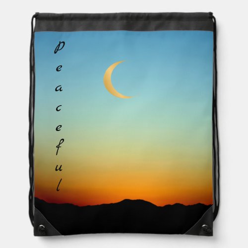 Beautiful Glowing Moony Sunset  Drawstring Bag