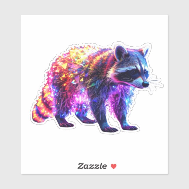 Beautiful Glowing Raccoon Sticker (Sheet)