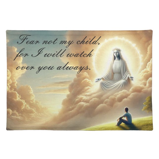 Beautiful God Watching Over His Child Cloth Placemat (Front)