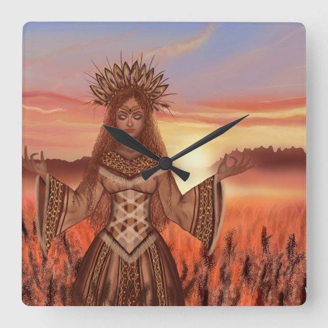Beautiful Goddess Dress - Slavic Atmosphere Square Wall Clock (Front)