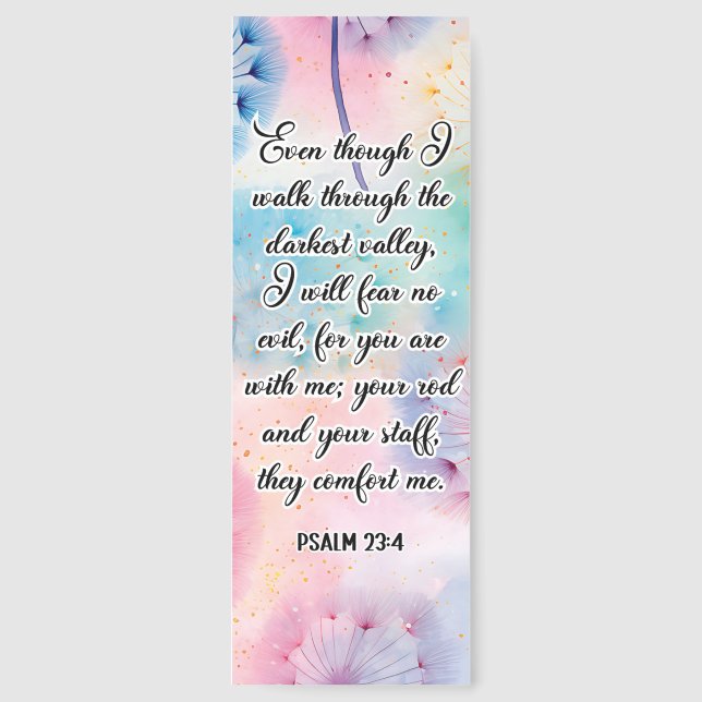 Beautiful God's Protection Bible Verse Bookmark (Front)