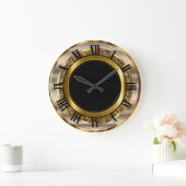 Beautiful Gold and Black Large Clock | Zazzle