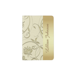 Beautiful Gold and Cream Passport Holder
