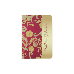 Beautiful Gold and Red Passport Holder