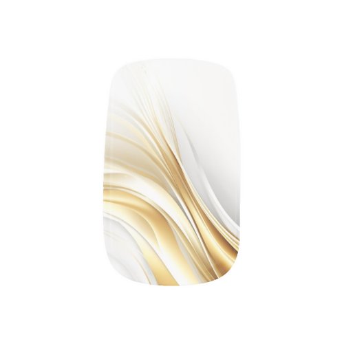 Beautiful gold and White Waves Minx Nail Art