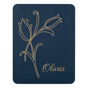 Beautiful gold Art Deco tulips Door Sign