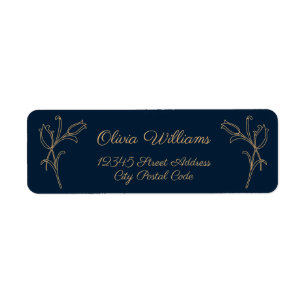 Beautiful gold Art Deco tulips Label