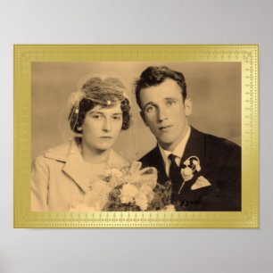 Beautiful gold border frame custom photo poster