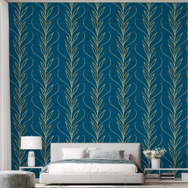 Beautiful Gold Botanicals Wallpaper (Bedroom)