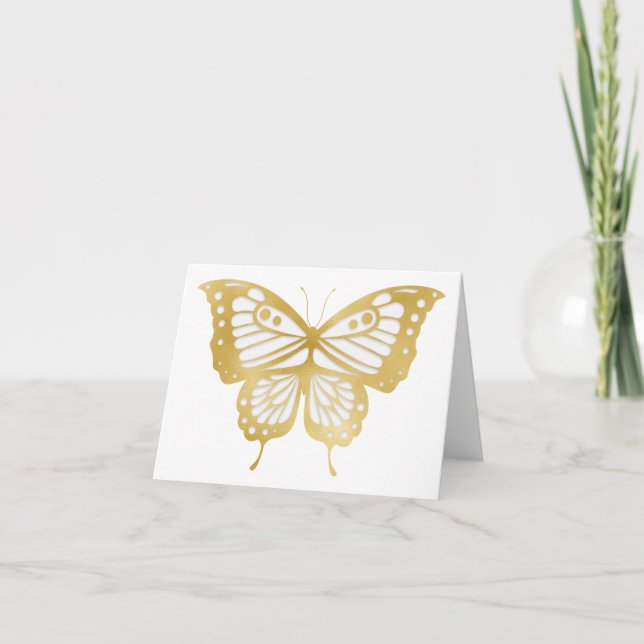 Beautiful Gold Butterfly BLANK  Card (Front)