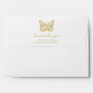 Beautiful Gold Butterfly Envelope