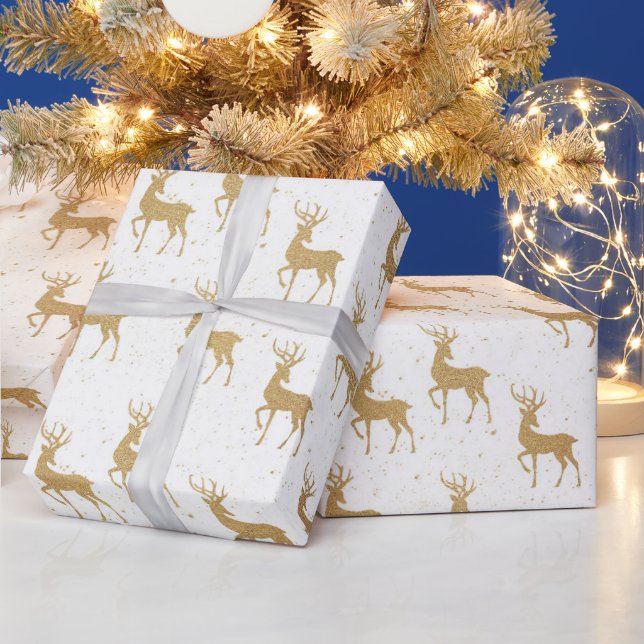 Beautiful Gold Christmas Pattern Wrapping Paper (Holidays)