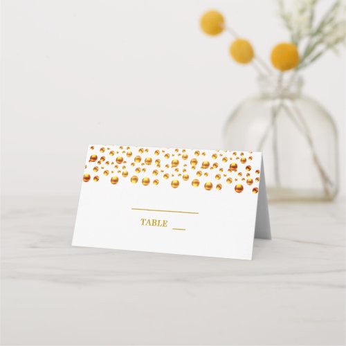 Beautiful Gold Confetti Place Card