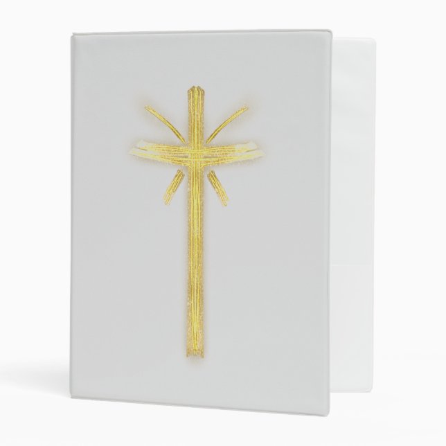 Beautiful Gold Cross  Mini Binder (Front/Inside)