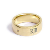 Beautiful Gold Diamond Engraved Name Ring (3/4)