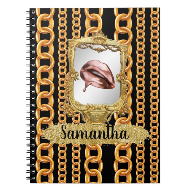 Beautiful Gold Elegant Chic Custom Notebook (Front)