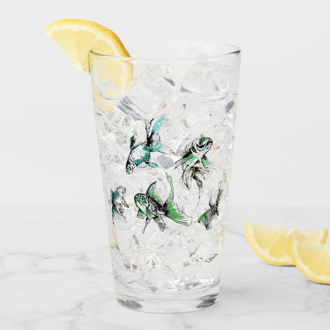 Beautiful Gold Fish Glass (Front Ice)