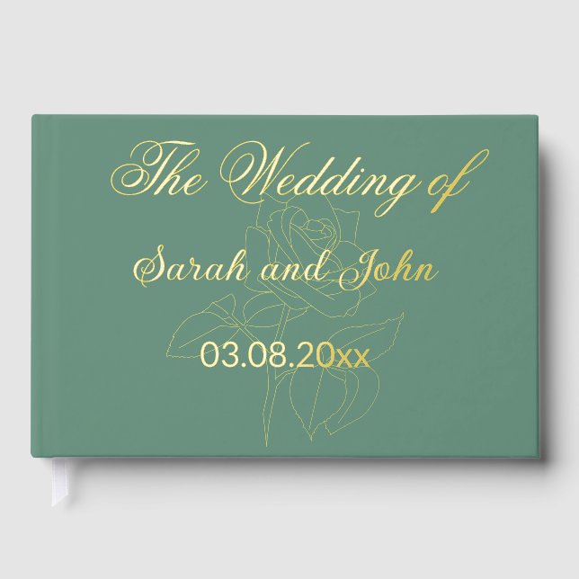 Beautiful gold foil wedding photo/ guest book.  foil guest book  (Front)