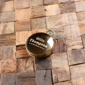 Beautiful Gold Laser Engraved Brass Compass (Front)