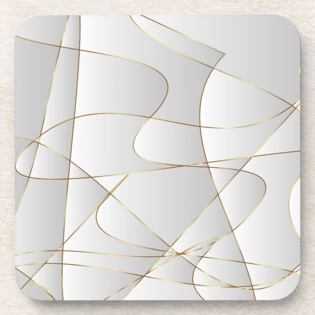 Beautiful gold lines beverage coaster (Front)