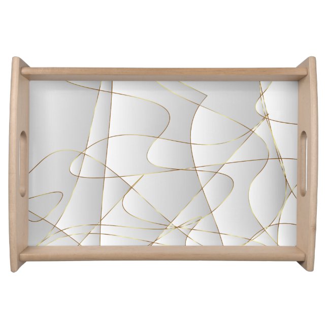 Beautiful gold lines serving tray (Front)