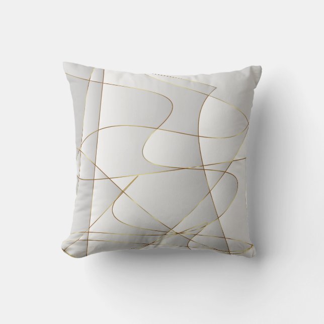 Beautiful gold lines throw pillow (Front)
