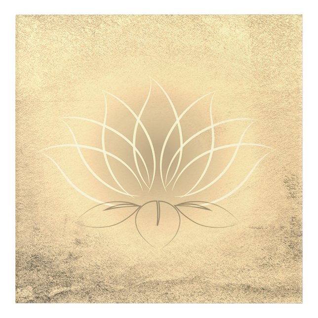 Beautiful Gold Lotus , Zen Acrylic Print (Front)