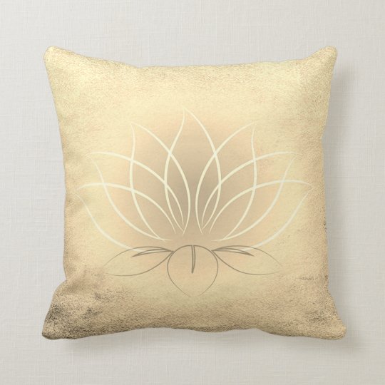 Beautiful Gold Lotus , Zen Throw Pillow
