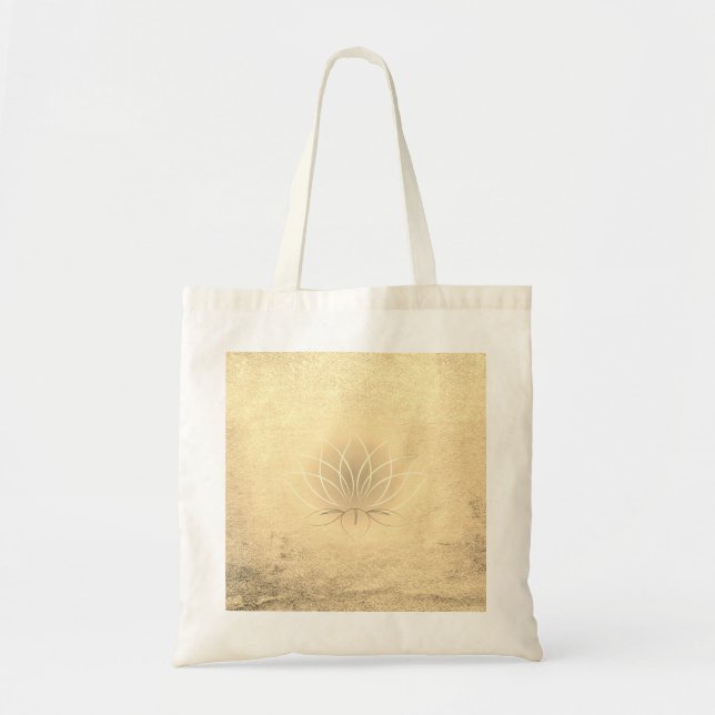 Beautiful Gold Lotus , Zen Tote Bag (Front)