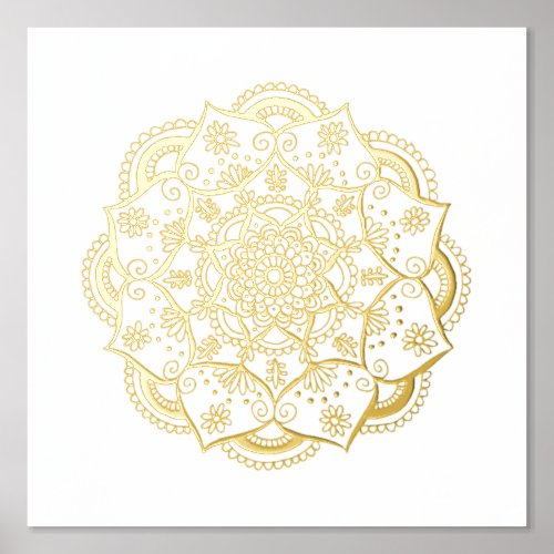 Beautiful Gold Mandala Foil Art Print