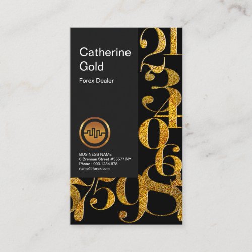 Beautiful Gold Numbers Design Forex Business Card