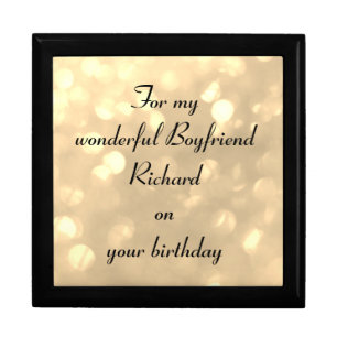 Beautiful Gold sparkle Boyfriend Birthday Gift Box