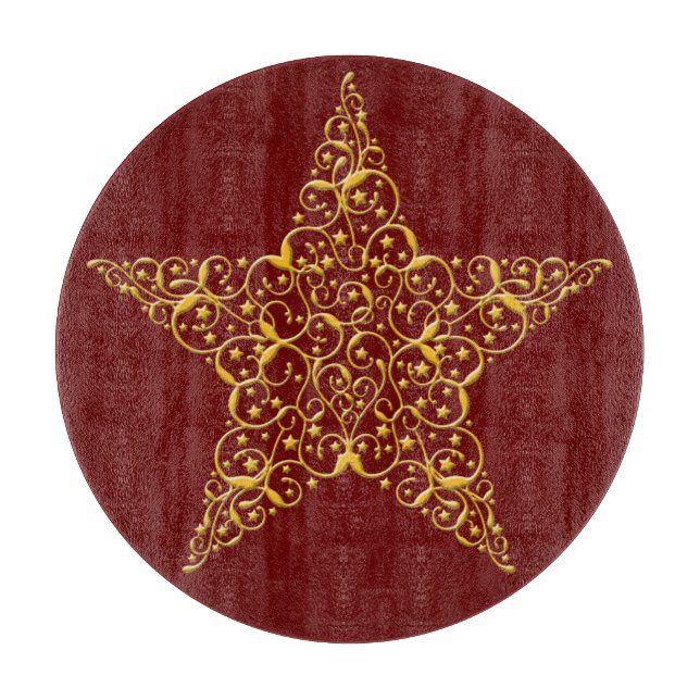 Beautiful Gold Star Cutting Board (Front)