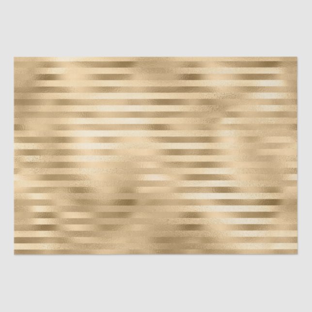 Beautiful Gold Striped Wedding  Tissue Paper (Front)