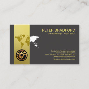 Beautiful Gold Tab Global Display Sales Marketing Business Card