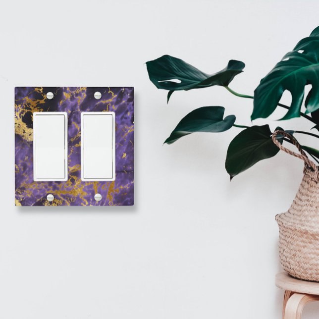 Beautiful Gold Vein Purple Stone Marble Light Switch Cover (Creator Uploaded)