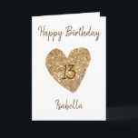 Beautiful Gold Watercolor Heart 13th Birthday Card<br><div class="desc">Beautiful Gold Watercolor Heart 13th Birthday, a cute birthday design made for any granddaughter. If you're looking for some pretty granddaughter birthday cards, teenager birthday cards or thirteenth birthday cards, this one is for you. The design features a cute gold heart, something attractive and beautiful, so, don't hesitate to personalize...</div>