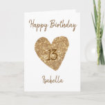 Beautiful Gold Watercolor Heart 13th Birthday Card<br><div class="desc">Beautiful Gold Watercolor Heart 13th Birthday, a cute birthday design made for any granddaughter. If you're looking for some pretty granddaughter birthday cards, teenager birthday cards or thirteenth birthday cards, this one is for you. The design features a cute gold heart, something attractive and beautiful, so, don't hesitate to personalize...</div>