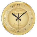Beautiful Golden 50th Wedding Anniversary Large Clock Beautiful Golden 50th Wedding Anniversary Large Clock